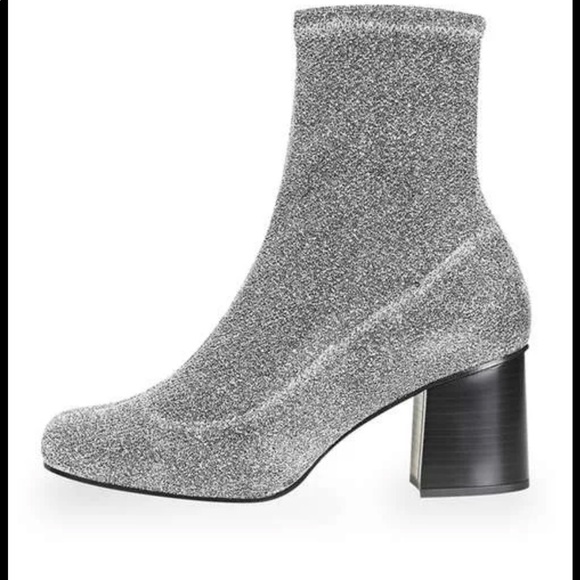 Topshop mesh glitter silver boot - Picture 2 of 2